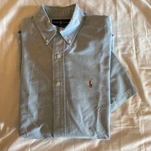 Ralph Lauren Blue Short Sleeve Button Up Shirt